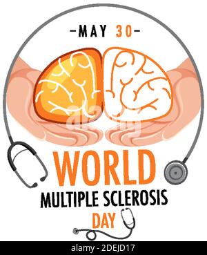 World Multiple Sclerosis Day logo or banner illustration Stock Vector