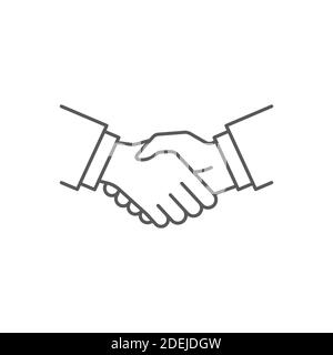 Business handshake icon, color, line, outline vector sign, linear style pictogram isolated on white. Symbol, logo illustration. Stock Vector
