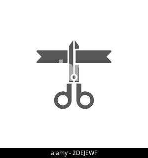 grand opening icon, color, line, outline vector sign, linear style pictogram isolated on white. Symbol, logo illustration. Stock Vector