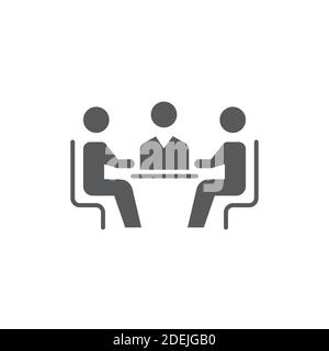 Business meeting icon, color, line, outline vector sign, linear style pictogram isolated on white. Symbol, logo illustration. Stock Vector