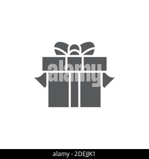 Gift box icon, color, line, outline vector sign, linear style pictogram isolated on white. Symbol, logo illustration. Stock Vector