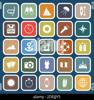 Diving flat icon on blue background, stock vetor Stock Vector