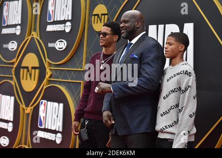 Shareef O'Neal, Shaquille O'Neal, Shaqir O’Neal attend the 2019 NBA