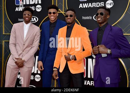 Giannis Antetokounmpo attends the 2019 NBA Awards at Barker Hangar on June 24, 2019 in Santa Monica, CA, USA. Photo by Lionel Hahn/ABACAPRESS.COM Stock Photo