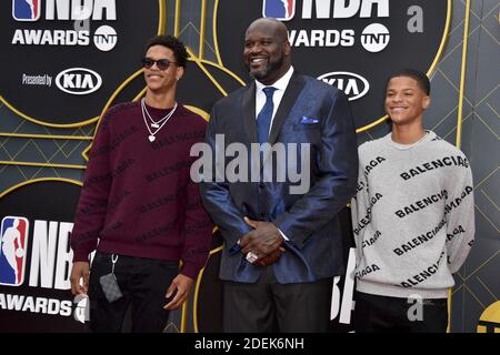 Shareef O'Neal, Shaquille O'Neal, Shaqir O’Neal attend the 2019 NBA