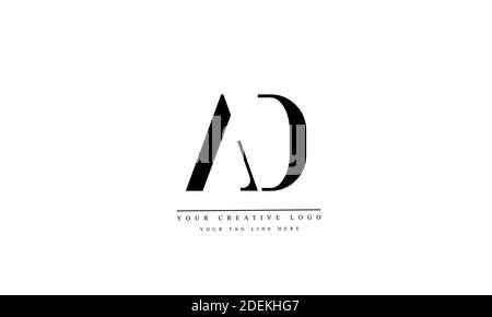 AD or DA, A and D abstract vector logo monogram template Stock Photo