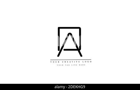 AD or DA, A and D abstract vector logo monogram template Stock Photo