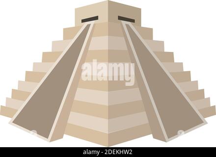 Chichen Itza, Mexico, landmark, pyramid fully editable vector icons Stock Vector