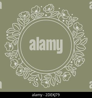 Round flourish frame Stock Vector