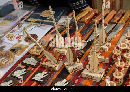 the classic turkish instrument Saz Stock Photo