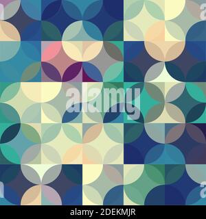 Retro seamless pattern with circles. Colorful vector background for hipster. Stock Vector