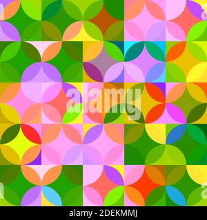 Retro seamless pattern with circles. Colorful vector background for hipster. Stock Vector