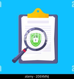 Privacy policy, safety lock and data protection metaphor. Stock Vector
