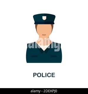 Police flat icon. Simple element from protest collection. Creative Police icon for web design, templates, infographics and more Stock Vector
