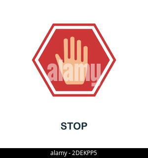 Stop flat icon. Simple element from protest collection. Creative Stop icon for web design, templates, infographics and more Stock Vector