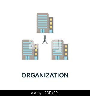 Organization flat icon from reputation management collection. Simple line element Organization symbol for templates, web design and infographics Stock Vector