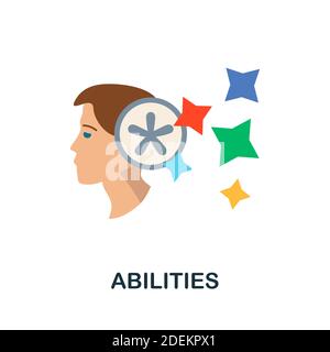 Abilities flat icon from reputation management collection. Simple line element Abilities symbol for templates, web design and infographics Stock Vector