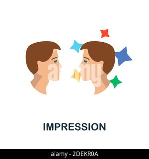 Impression flat icon from reputation management collection. Simple line element Impression symbol for templates, web design and infographics Stock Vector