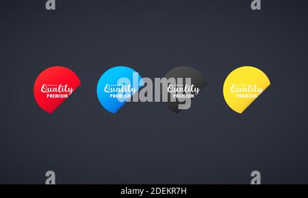 Premium quality sticker set. For graphic and web design. Vector on isolated background. EPS 10. Stock Vector