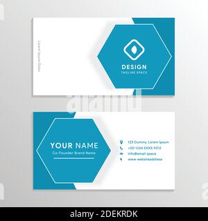 modern blue and white minimalist business card template Stock Vector