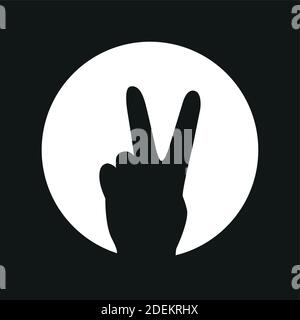 human hand peace symbol in a circle isolated vector illustration EPS10 Stock Vector