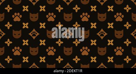 Cats seamless pattern. Vector illustration background for surface, t shirt design, print, poster, icon, web, graphic designs. Stock Vector