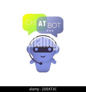 Chatbot illustration. Online assistant bot landing page template. Technical support design for web page. Virtual help website. Vector on isolated whit Stock Vector