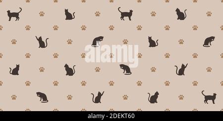 Cats seamless pattern. Vector illustration background for surface, t shirt design, print, poster, icon, web, graphic designs. Stock Vector