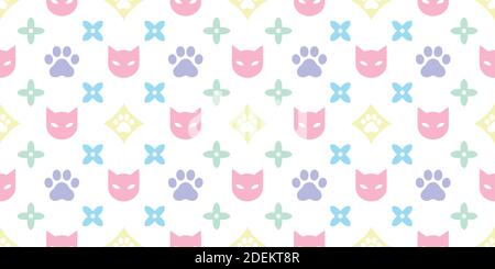 Cats seamless pattern. Vector illustration background for surface, t shirt design, print, poster, icon, web, graphic designs. Stock Vector