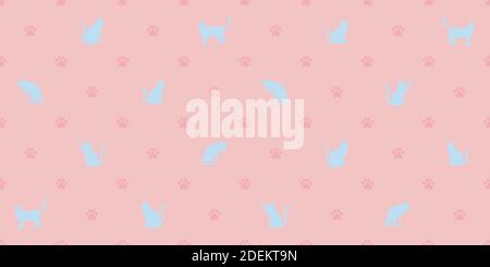 Cats seamless pattern. Vector illustration background for surface, t shirt design, print, poster, icon, web, graphic designs. Stock Vector