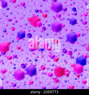 Abstract seamless flying colorful cube background. Pattern with random small colorful cubes Stock Photo