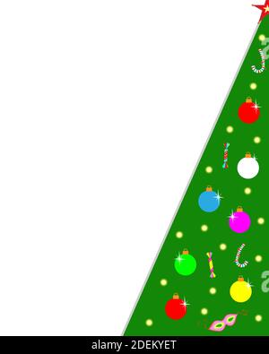 Christmas tree card abstract design template with empty space. Stock Vector