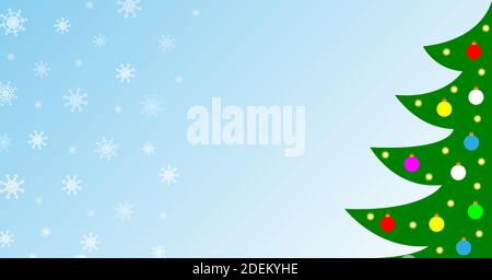 Christmas background banner with Christmas tree snowflakes with copy space for text. Stock Vector