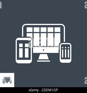 Responsive Web Design Vector Glyph Icon Stock Vector
