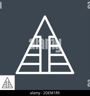 Pyramid with Arrow Thin Line Vector Icon Stock Vector