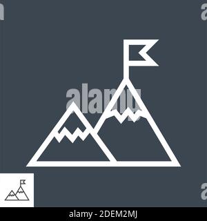 Mountains Thin Line Vector Icon Stock Vector