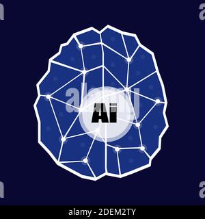 Ai brain vector illustration Stock Vector