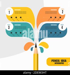 Pencil idea infographic vector illustration Stock Vector