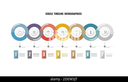 Circle timeline infographic vector illustration Stock Vector