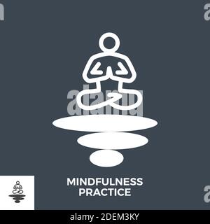 Mindfulness Practice Glyph Vector Icon. Stock Vector