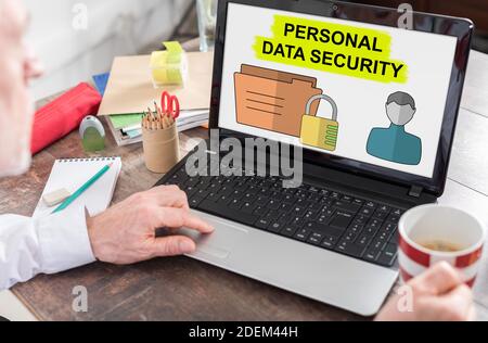 Personal data security concept shown on a laptop screen Stock Photo