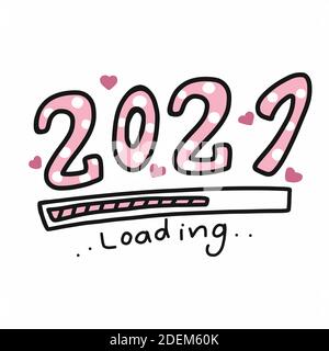 2021 loading word comic style vector illustration Stock Vector