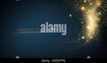 Award nomination ceremony luxury background with golden glitter sparkles Stock Vector