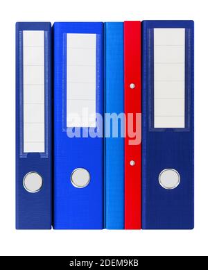 Various  file folders isolated against white background Stock Photo