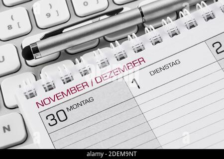 German Calendar November and December 2020 and PC