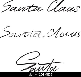 Signature Santa Clause new year merry christmas holidays Stock Vector