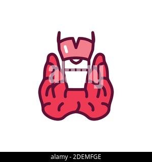 Thyroid gland color line icon. Isolated vector element. Stock Vector