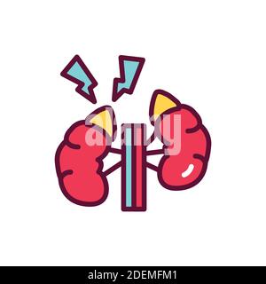 Addison's disease color line icon. Isolated vector element. Stock Vector