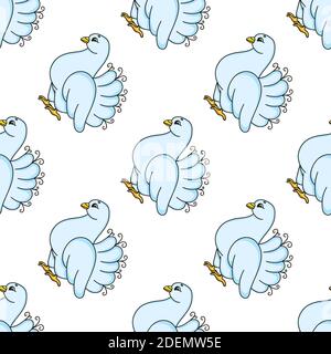 Colored seamless pattern. Cartoon style. Hand drawn. Vector illustration isolated on white background. Stock Vector