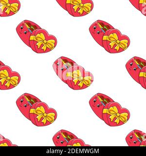 Colored seamless pattern. Cartoon style. Hand drawn. Vector illustration isolated on white background. Stock Vector